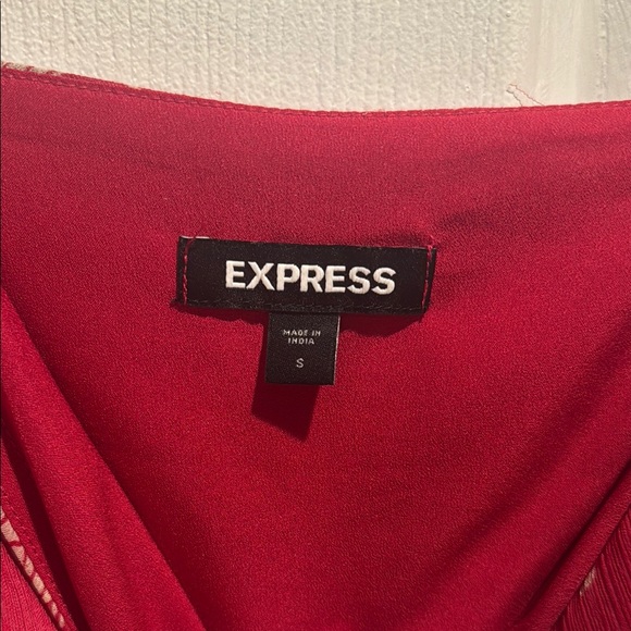 Express Red Sleeveless Camisole with V-Neck and Asymmetrical Wrap - Picture 2 of 5